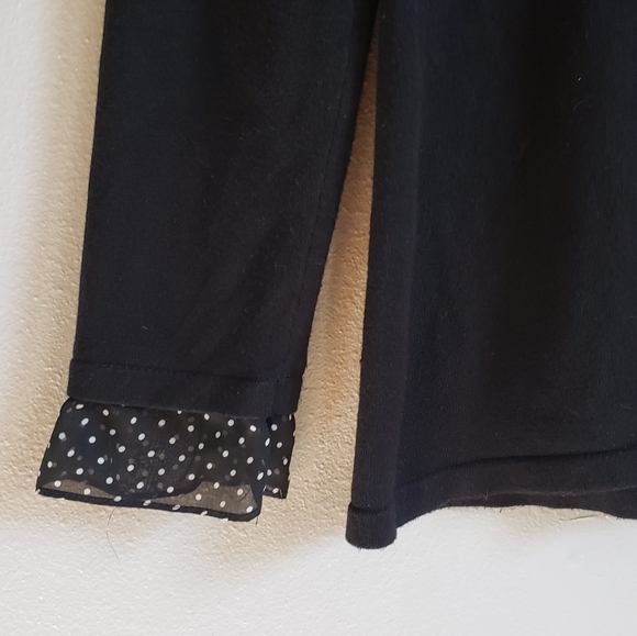 Carolyn Taylor Top Chiffon Polka Dot Trim - Picture 4 of 5